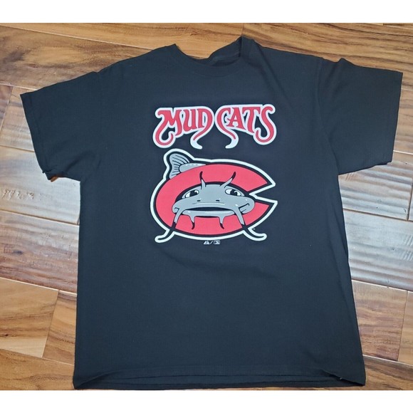 Majestic ~ Mud Cats Minor League Baseball Men’s Black T-Shirt ~ Size medium M - Picture 1 of 6